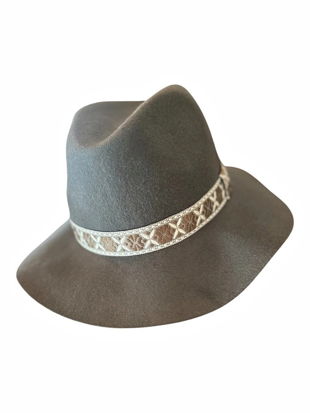 Gelso Bianco Italy 100% Wool Felt Fedora Hat /adjustable/Boho Western